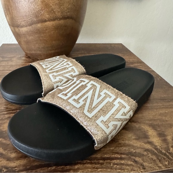 Victoria Secret | PINK | gold slip on sandals - Picture 5 of 5